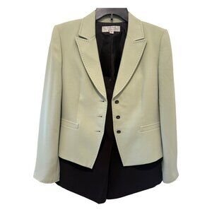 Tahari ASL Mint Blazer & Brown Skirt Suit Set Petite 10P/8P
